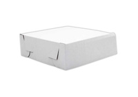 Pojemnik na ciasto ciastka muffinki 24x24x8 cm BIAŁE