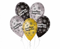 #BL Balony Premium "Szczęśliwego Nowego Roku", metaliczne, 12" / 6 szt.