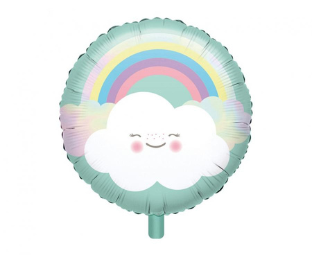 #BFK Balon foliowy RND Tęcza i chmurka, zapakowany, 43 cm