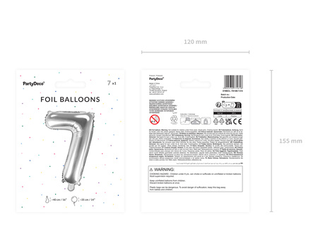 Balon foliowy Cyfra ''4'', 35cm, złoty