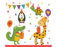 #ZSE Serwetki pap. Cute Party Animals, 33x33 cm, 20 szt.