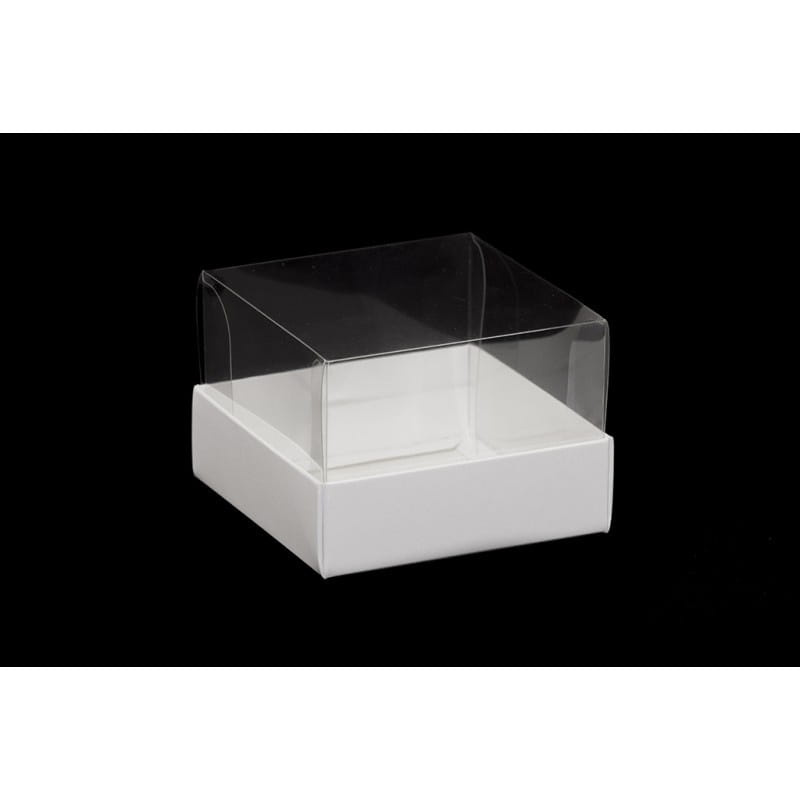 Białe pudełko na 1 monoporcję z przezroczystą pokrywką