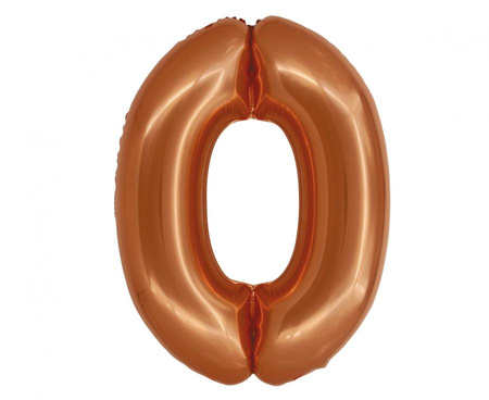 #BFC43 Balon foliowy Smart, Cyfra 0, miedziana, 76 cm KK