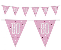#DEBA Banner Glitz 80, z flagami, różowy, 274 cm