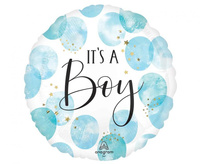 #BFK Balon foliowy 18" CIR- Baby Boy Blue watercolor