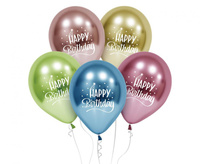 #BL Balony Beauty&Charm Happy Birthday (platynowe), 12 cali/ 5 szt.