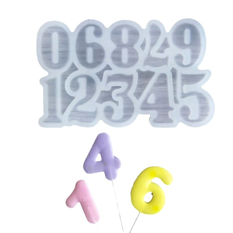 Silikonowa forma do lizaków w kształcie cyfr 17x10 cm – widok ogólny