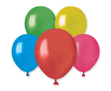 #BL Balony AM50 metal 5" - różnokolorowe 82/ 100 szt.