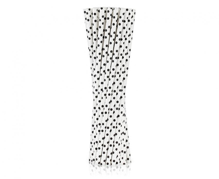 #ZSŁ Rurki (słomki) pap. czarne groszki, 6x197 mm / 250 szt.