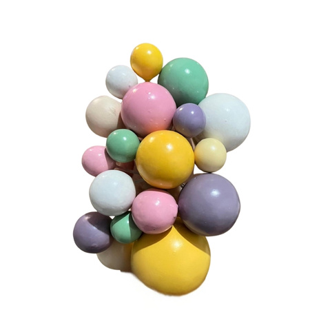 Toppery na tort kule na piku PASTELOWY MIX wz.I