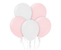 #BL Balony B&C mix: pastelowe różowe i białe, 12"/ 50 szt.