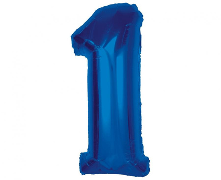 #BFC35 Balon foliowy, cyfra 1, niebieska, 92 cm AA