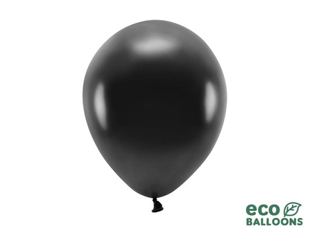 Balony Eco 26cm metalizowane, czarny 10 szt.