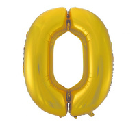 #BFC45 Balon foliowy B&C "Cyfra 0", złota, matowa, 92 cm KK
