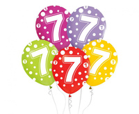 #BL Balony z cyframi: 7, 12 cali/ 5 szt.