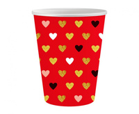 #ZKU_GD Kubeczki papierowe Kolekcja XOXO (czerwone), 250 ml/ 6 szt.