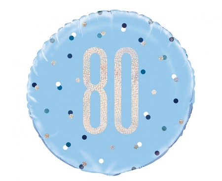 #BFK Balon foliowy UQ 18" Glitz, groszki z nadr. 80, niebieski