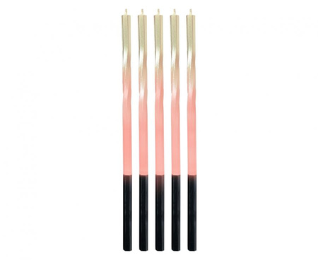 #SU Świeczki B&C Świderki Ombre, złoty/kremowy, 5x5x150mm, 5 szt.