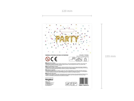 Balon foliowy Litera ''W'', 35cm, złoty