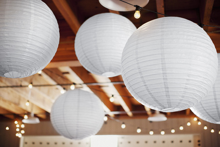 Lampion papierowy, biały, 20cm