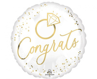 #BFK Balon foliowy 18" SHP -  White gold wedding