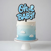 Topper na tort 16x12 cm OH BABY NIEBIESKIE WZ.I