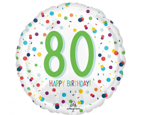 #BFK Balon foliowy 18" SHP -  Confetti bday 80
