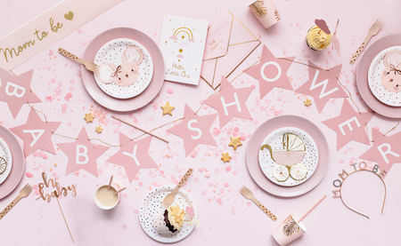 Baner Baby shower, 290x16.5 cm, złoty