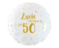 #BFK Balon foliowy Życie zaczyna się po 50, 18"