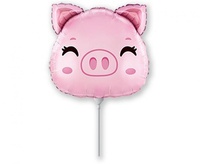 #BFK Balon foliowy 14" FX - Świnka (głowa), niepakowany