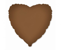 #BFK Balon foliowy 18" FX - Serce (matowe Choco Brown), niepakowany