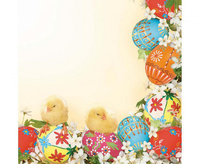 #ZSE Serwetki DAISY Lunch SD, Wielkanoc, 33x33 cm, Kurczaki, jajka wielkanocne, 20 szt.