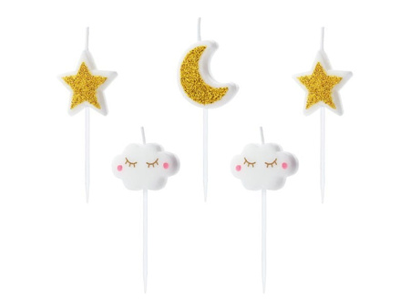 Świeczki urodzinowe Little Star, 5 szt.