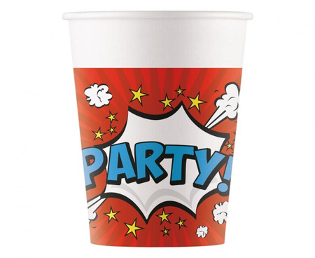 #ZKU Kubeczki papierowe (WM) Boom Party, 200 ml, 8 szt. (SUP label) KK