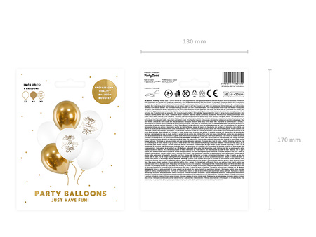 Balony Rainbow 30cm pastelowe, czarny (1 op. / 100 szt.)
