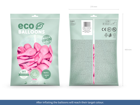 Balony Eco 30cm metalizowane, jasny żółty (1 op. / 100 szt.)