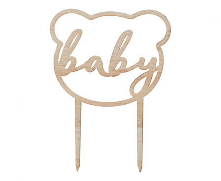 #DETO Dekoracja na tort Baby Miś, drewniana (FSC)