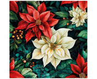#ZSE Serwetki PAW wzorzyste Poisnettia On Black 33x33 cm / 20 szt.