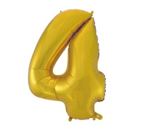 #BFC45 Balon foliowy B&C "Cyfra 4", złota, matowa, 92 cm KK