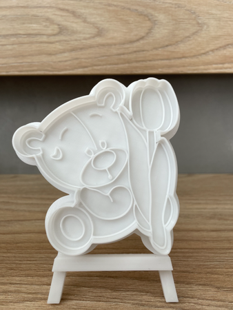 Foremka do tworzenia dekoracji MIŚ Z TULIPANEM foremka + stempel WZ.I KicCake