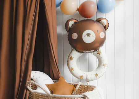 Balon foliowy okrągły Pastylka, 59 cm, srebrny