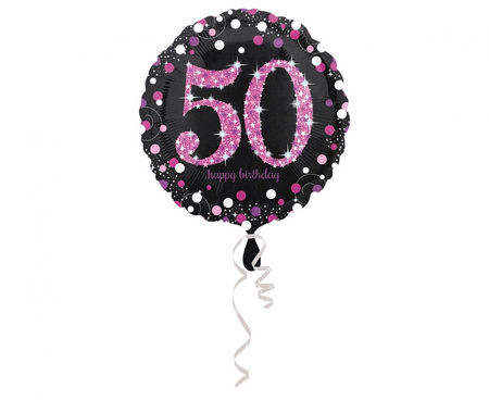 #BFK Balon foliowy Pink Celebration 50 okrągły, 43 cm, zapakowany