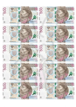 Wydruk jadalny PIENIĄDZE - 500 ZŁOTYCH A4