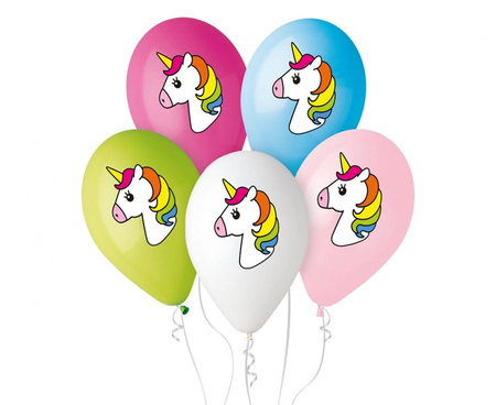 #BL Balony Premium "Jednorożec", nad. kolorowy, 12" / 5 szt.
