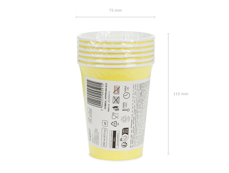 Kubeczki papierowe, jasny niebieski, 250ml (1 op. / 6 szt.)