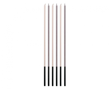 #SU Świeczki B&C metaliczne, fiolet/srebrny, 3x3x170mm, 6szt.