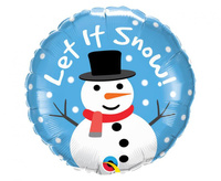 #BFK Balon foliowy 18" QL RND "Let It Snow" (Bałwan) KK