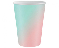 #ZKU_GD Kubeczki papierowe ombre, 266 ml, 6 szt.