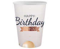 #ZKU_GD Kubeczki pap. Happy Birthday, 250 ml, 6 szt. BB