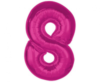 #BFC36 Balon foliowy Smart, cyfra 8, różowa, 92 cm  KK